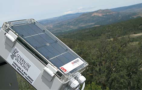 Los puntos incorporan un panel solar para su autoalimentacin. | Luis Zurano | UPV