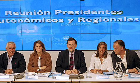 Arenas, Cospedal, Rajoy, Mato y Gonzlez Pons, en Gnova. | Efe