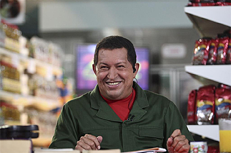 Hugo Chvez, presidente de Venezuela, en la emisin de 'Al, presidente'. (Foto: Reuters)