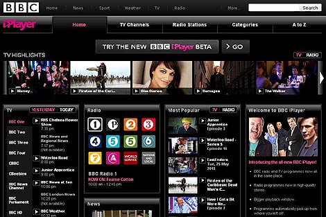 El servicio de vdeo de la BBC 'iPlayer'.