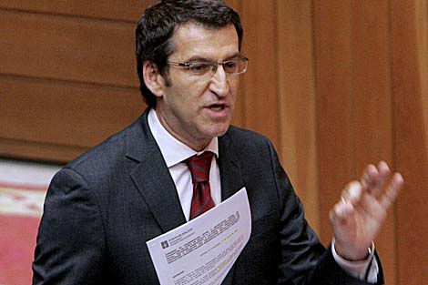 Alberto Nez Feijo, durante una intervencin en el Parlamento gallego. | Efe