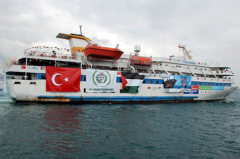 Uno de los barcos que integran la 'Flotilla de la libertad'. | Efe