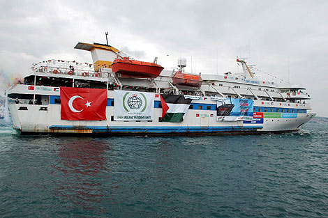 Uno de los barcos de la flotilla, hace días en Turquía. | Efe