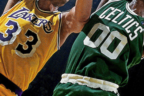 Las camisetas de Abdul Jabbar y Robert Parish, en un Lakers-Celtics de 1986. | Getty