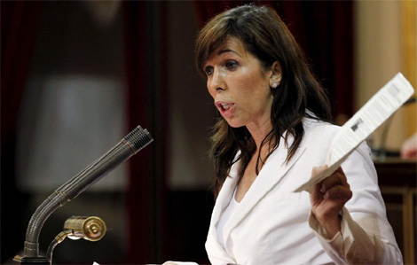 La presidenta del PP cataln, que presentar la mocin, en el Senado. | Efe