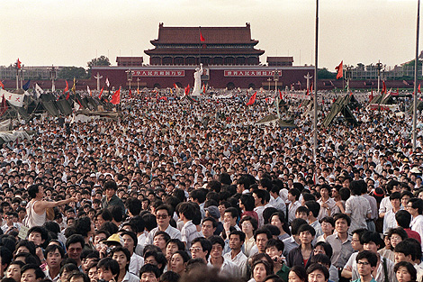 Foto de archivo de 1989. manifestaciones en Tiananmen para exigir democracia. | AFP