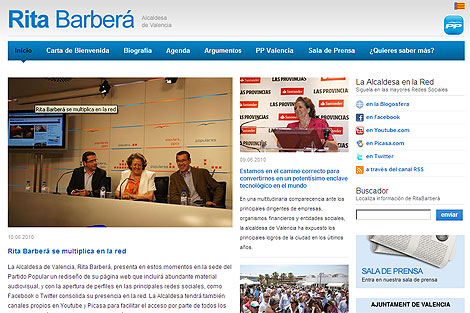 Portada de la nueva página web de Rita Barberá. | ritabarbera.com