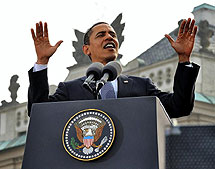 Barack Obama en Praga. | Afp