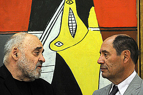 Los herederos de los artistas: Alexander Klee (izda.) y Claude Picasso, en la presentacin. | AFP