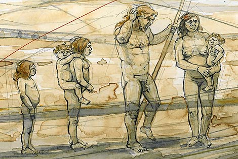 Caricatura de los hombres de Atapuerca. | ELMUNDO.es