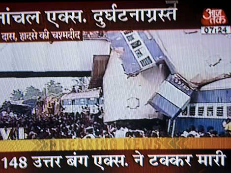 Imagen del accidente captada por la televisin India | Afp