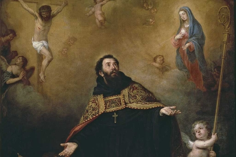 'San Agustn entre Cristo y la Virgen', de Murillo, en el Museo del Prado