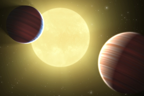 Ilustracin de los dos planetas descubiertos por Kepler. | NASA