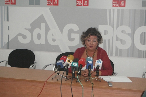 Teresa Casal, durante su comparecencia a los medios.