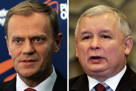 El primer ministro polaco, Donald Tusk, y el lder conservador Jaroslaw Kaczynski. | Reuters