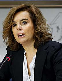 Soraya Sanz de Santamara, en el Congreso. | Efe