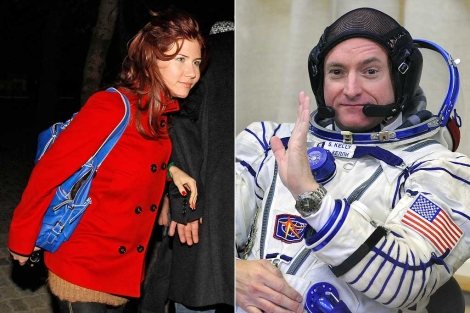 La espa Anna Chapman y el astronauta Scott Kelly. | Ap /Afp