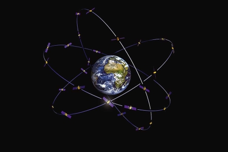 Recreacin de la red de satlites del proyecto Galileo. | Agencia Espacial Europea (ESA).