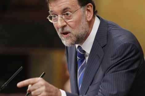El lder del PP, Mariano Rajoy, en su intervencin en el Congreso. | Jos Aym