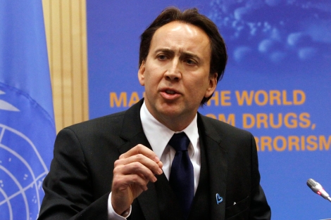 Nicolas Cage en la Conferencia de la ONU. | Ronald Zak