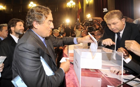 Rosell vota en las elecciones de la patronal catalana.| Santi Cogolludo