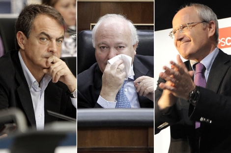 Zapatero, Moratinos y Montilla. | Fotos: A. Di Lolli/S. Cogolludo