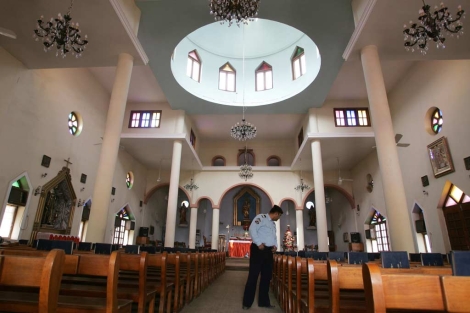 Imagen de la Iglesia Catlica Siria, donde insurgentes han retenido a fieles. | Afp