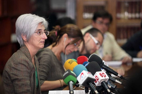 La fiscal jefe de Sevilla, Mara Jos Segarra, durante su rueda de prensa. | Jess Morn