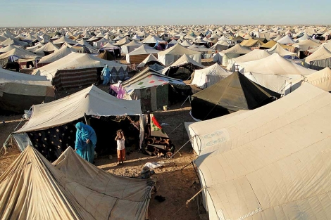 Vista general del campo de desplazados saharauis instalado cerca de El Aain. | Efe