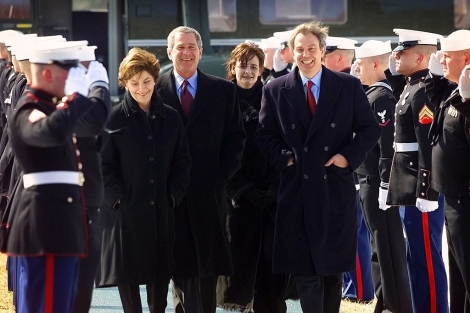 Los Bush y los Blair, durante una visita a Camp David. | ELMUNDO