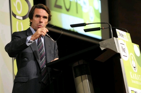 Jos Mara Aznar, durante la conferencia. | Bernardo Daz