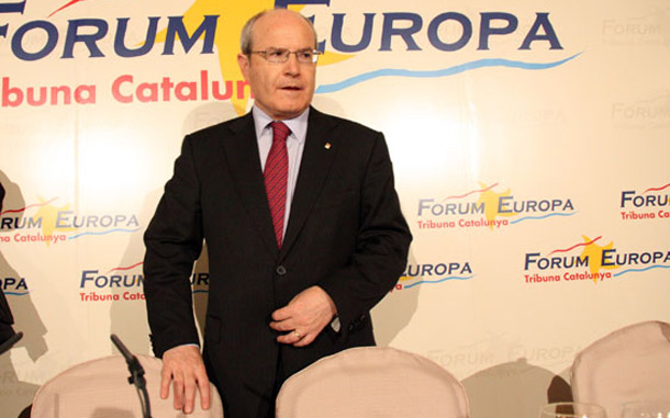 Montilla, a su llegada al Forum Europa, en Barcelona. | ACN