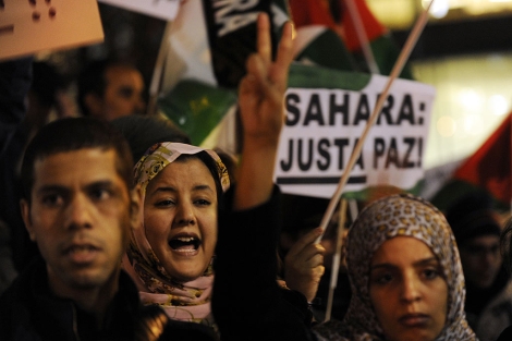 Manifestación en favor de la autodeterminación saharaui en Madrid. | Afp