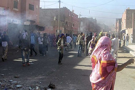 Imagen de los disturbios en El Aain.