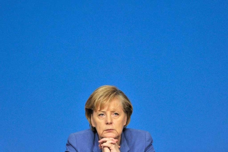 La canciller alemana, Angela Merkel, en una convencin de su partido. Efe