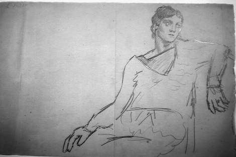 Dibujo 'Olga Accoudee' (Olga acodada) de Picasso. | AP