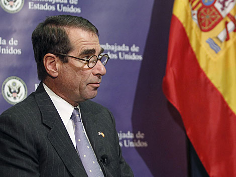 El embajador estadounidense, Alan Solomont, en sus declaraciones en Madrid. | Efe