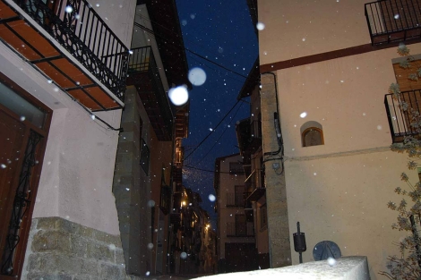 Primeros copos de nieve en Morella en la jornada del lunes | E.M.