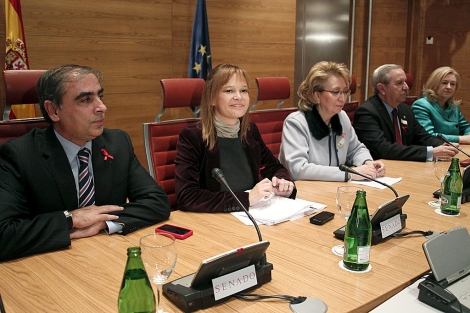 La ministra de Sanidad, Leire Pajn reunida en el Senado con el secretario de Sanidad. | Efe