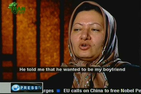 Imagen de la entrevista de Sakineh emitida por Press TV
