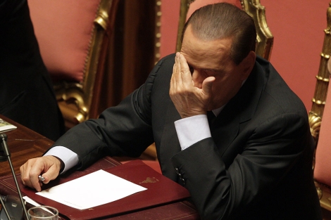 Berlusconi, este lunes en el Senado. | AP