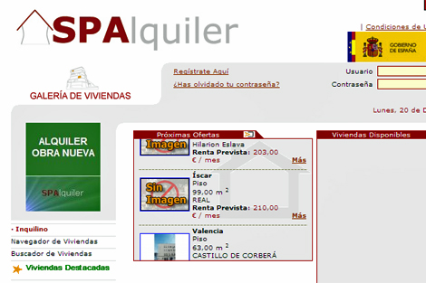 Portal de la Sociedad Pblica de Alquiler (www.spaviv.es). | ELMUNDO.es