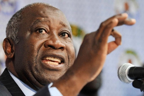 Laurent Gbagbo, en una rueda de prensa, el pasado mes de noviembre en Abidjan. | Afp