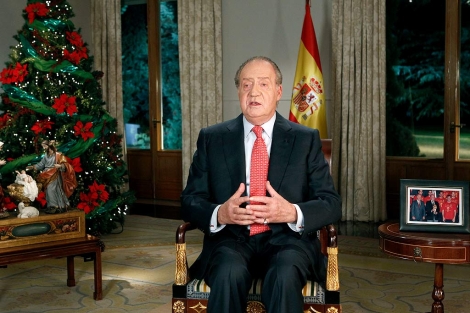 Don Juan Carlos, en un momento del discurso. | Efe