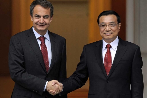 Zapatero recibe al viceprimer ministro chino en Moncloa. | Afp