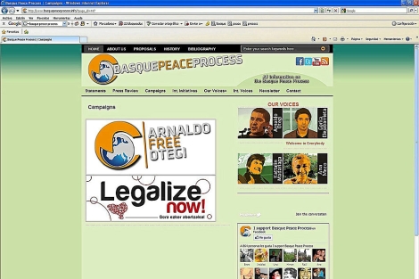 Web creada por la ilegalizada Batasuna en ingls para informar del proceso de paz.