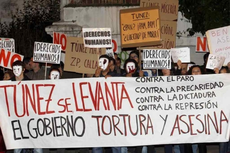 Manifestacin en Madrid contra la represin en Tnez. | Efe