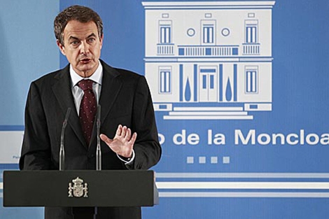 Jos Luis Rodrguez Zapatero en una intervencin ante la prensa.