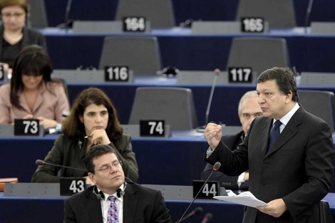 Barroso, durante un momento de su intervencin. | Efe
