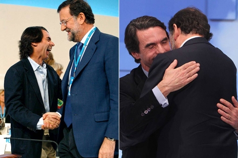 Los saludos de Aznar y Rajoy en Valencia 2008 y Sevilla 2011. | Efe | Carlos Mrquez